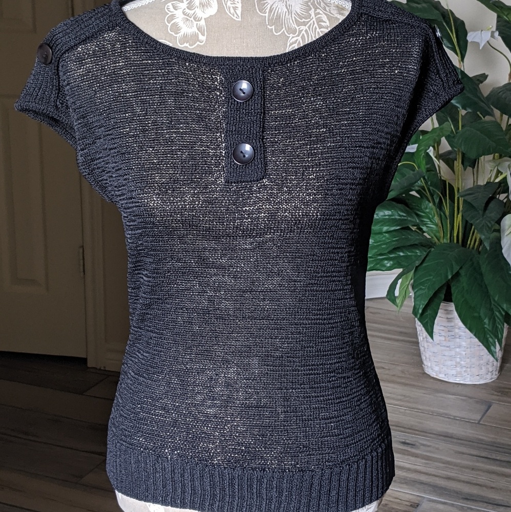 Carducci Beautiful Black knit top sz S